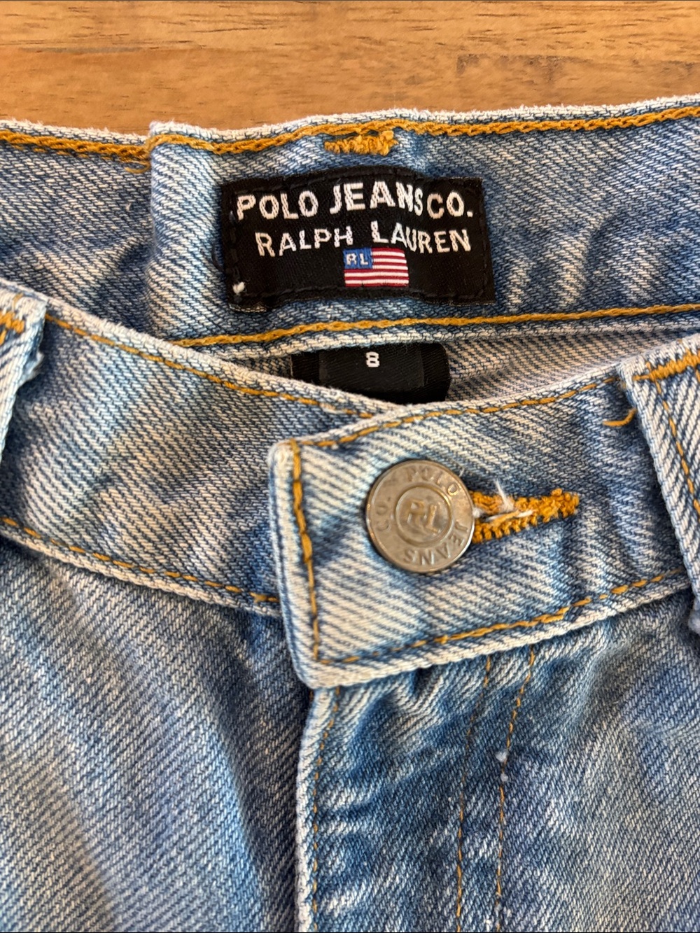Girls Polo Jeans Co Ralph Lauren Vintage 90s Jeans Denim Size 8 Preppy Classic - Picture 2 of 5